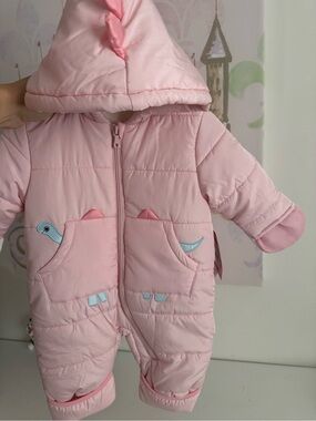 Wippette Pink Dino Puffer One-Piece